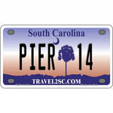 Pier 14 South Carolina Novelty License Plate 4" x 2.2" (MLP)