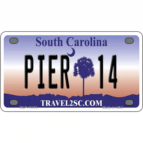 Pier 14 South Carolina Novelty License Plate 4" x 2.2" (MLP)