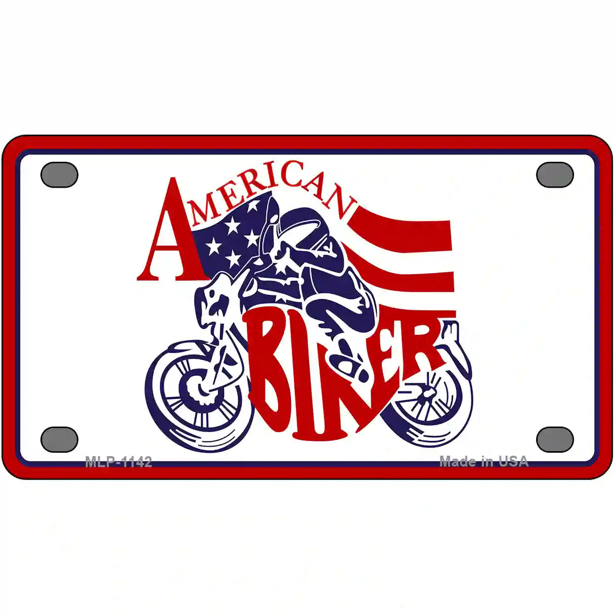 American Biker Novelty Metal License Plate 4" x 2.2" (MLP)