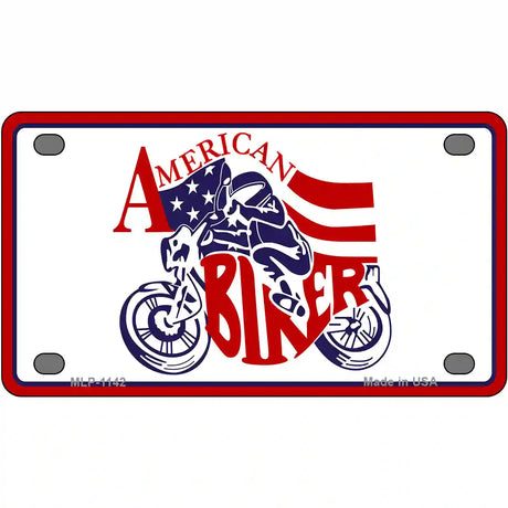 American Biker Novelty Metal License Plate 4" x 2.2" (MLP)