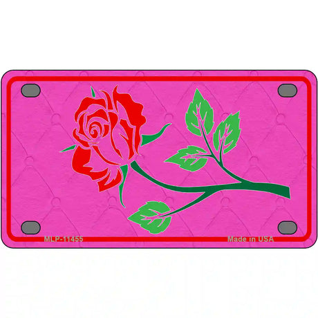 Illustrated Rose On Pink Chaise Lounge Novelty License Plate 4" x 2.2" (MLP)