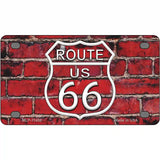 Route 66 Red Brick Wall Novelty License Plate 4" x 2.2" (MLP)