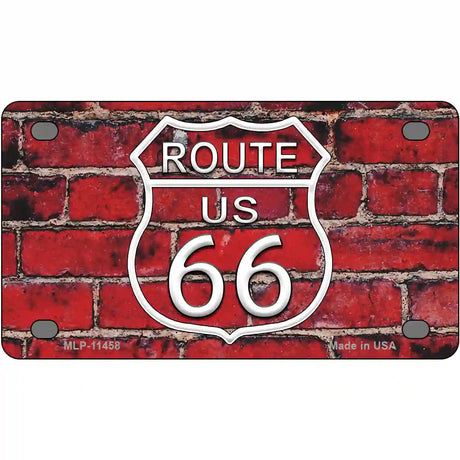 Route 66 Red Brick Wall Novelty License Plate 4" x 2.2" (MLP)