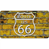 Route 66 Yellow Brick Wall Novelty License Plate 4" x 2.2" (MLP)