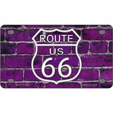 Route 66 Purple Brick Wall Novelty License Plate 4" x 2.2" (MLP)