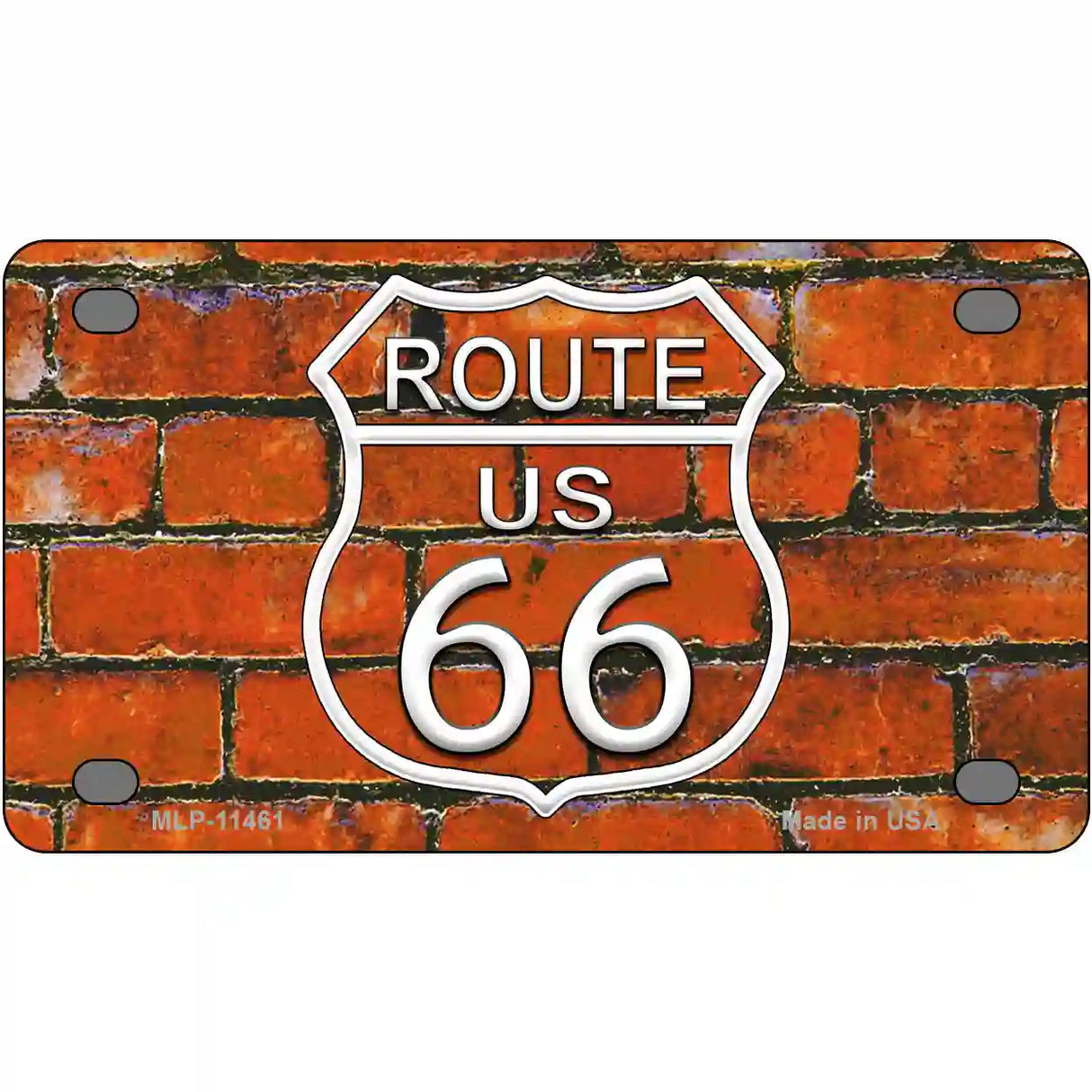 Route 66 Orange Brick Wall Novelty License Plate 4" x 2.2" (MLP)