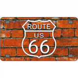 Route 66 Orange Brick Wall Novelty License Plate 4" x 2.2" (MLP)