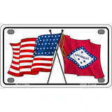 Arkansas Crossed US Flag License Plate 4" x 2.2" (MLP)