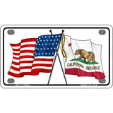 California Crossed US Flag License Plate 4" x 2.2" (MLP)