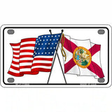 Florida Crossed US Flag License Plate 4" x 2.2" (MLP)