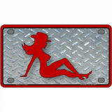 Cowgirl Mud Flap Novelty Metal License Plate 4" x 2.2" (MLP)