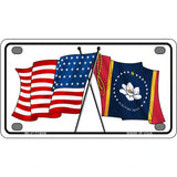 Mississippi Crossed US Flag License Plate 4" x 2.2" (MLP)