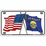 Montana Crossed US Flag License Plate 4" x 2.2" (MLP)