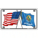 Oklahoma Crossed US Flag License Plate 4" x 2.2" (MLP)