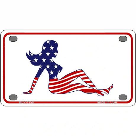 American Mud Flap Girl Novelty Metal License Plate 4" x 2.2" (MLP)