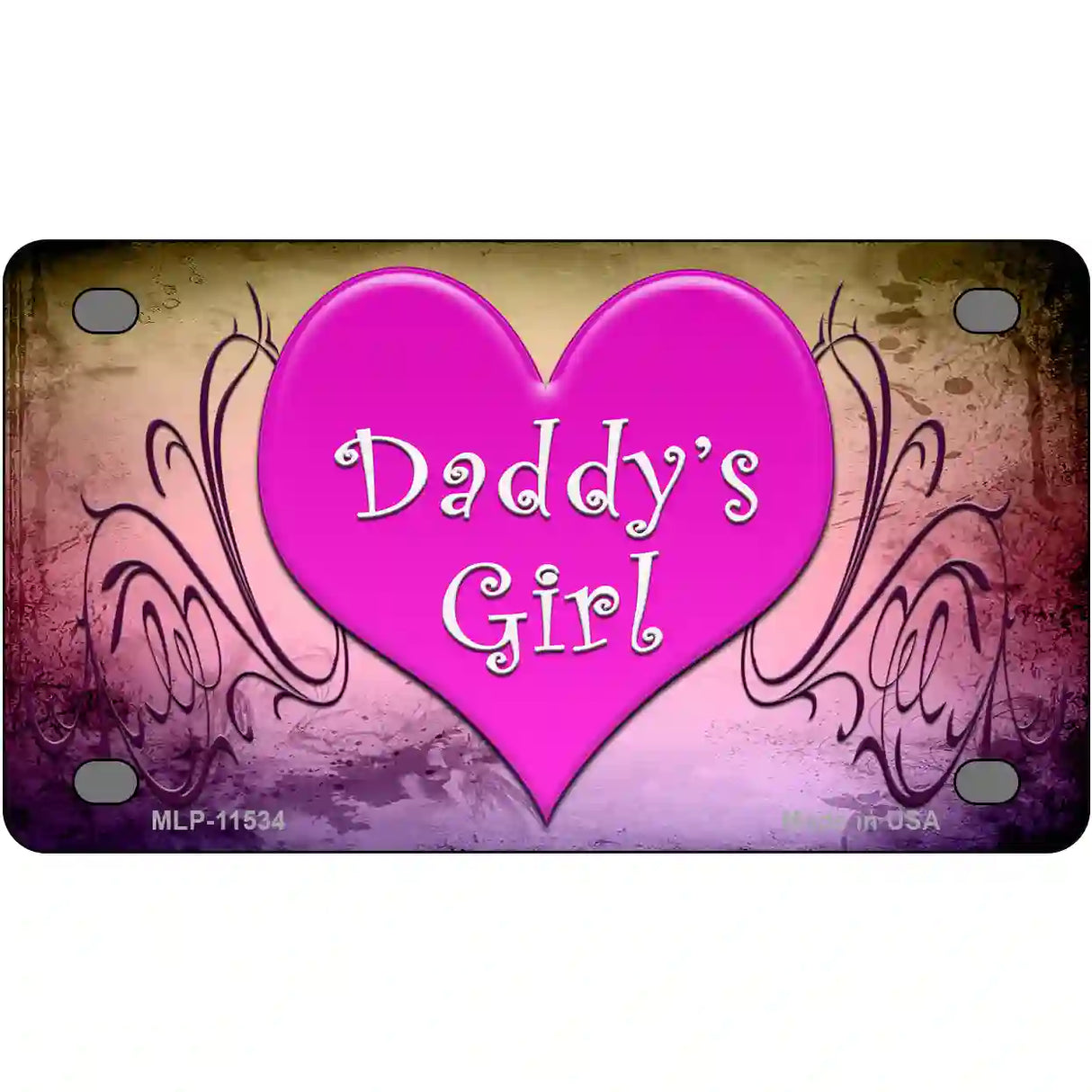 Daddys Girl Novelty License Plate 4" x 2.2" (MLP)