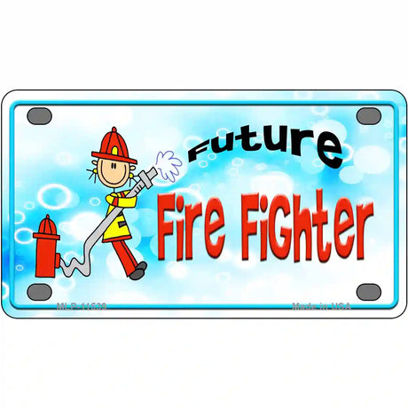 Future Fire Fighter Novelty License Plate 4" x 2.2" (MLP)