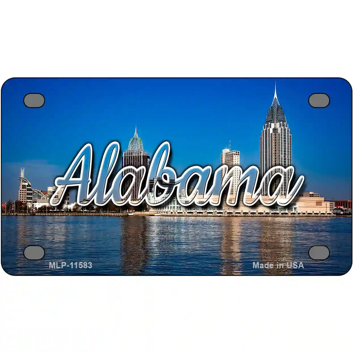 Alabama City Skyline Novelty Metal State License Plate 4" x 2.2" (MLP)