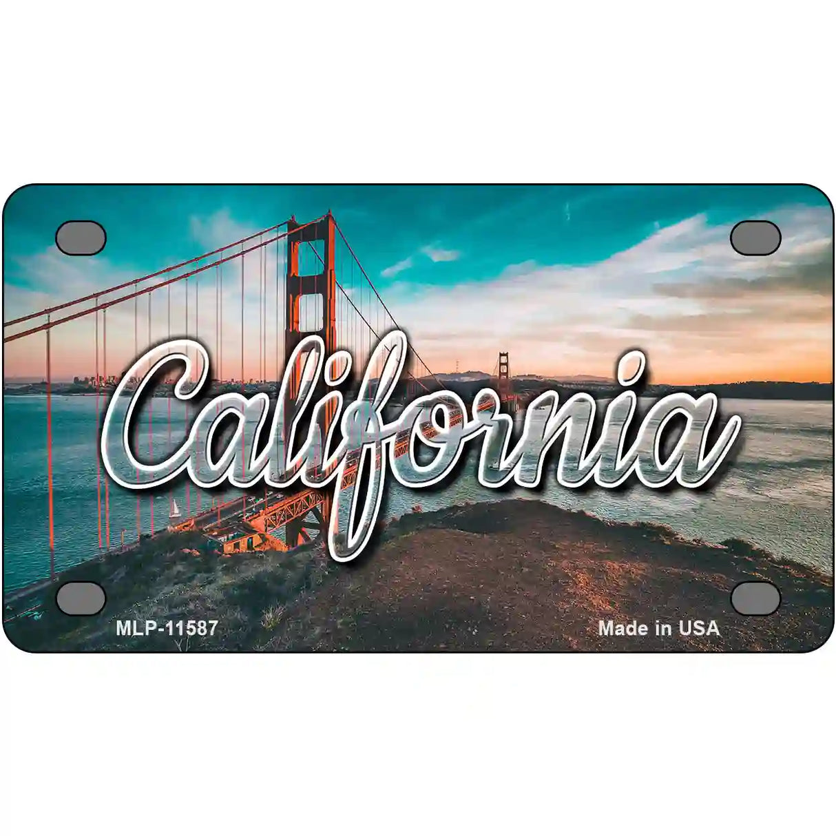 California Golden Gate Bridge Novelty Metal State License Plate 4" x 2.2" (MLP)