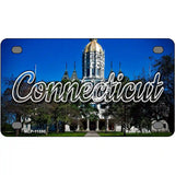 Connecticut Capital Building Novelty Metal State License Plate 4" x 2.2" (MLP)