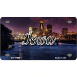 Iowa Bridge City Lights Novelty Metal State License Plate 4" x 2.2" (MLP)