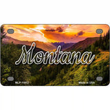 Montana Forest Sunset Novelty Metal State License Plate 4" x 2.2" (MLP)