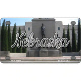 Nebraska Capital Building Novelty Metal State License Plate 4" x 2.2" (MLP)