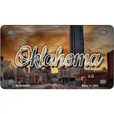 Oklahoma Sunset Skyline Novelty Metal State License Plate 4" x 2.2" (MLP)