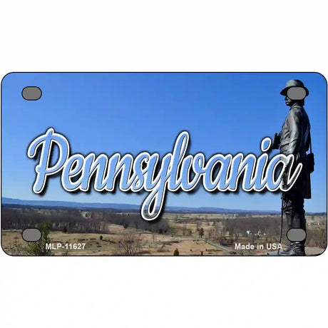 Pennsylvania Gettysburg Statue Novelty Metal State License Plate 4" x 2.2" (MLP)