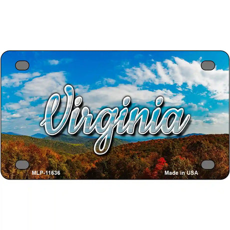 Virginia Mountain Range Novelty Metal State License Plate 4" x 2.2" (MLP)