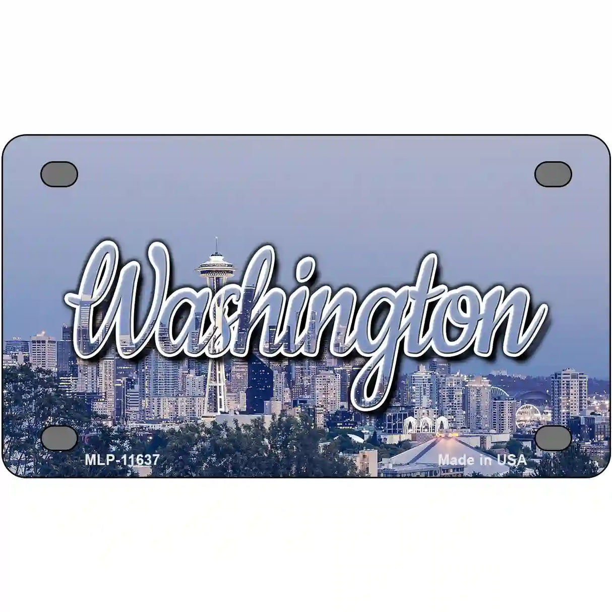 Washington Space Needle Novelty Metal State License Plate 4" x 2.2" (MLP)