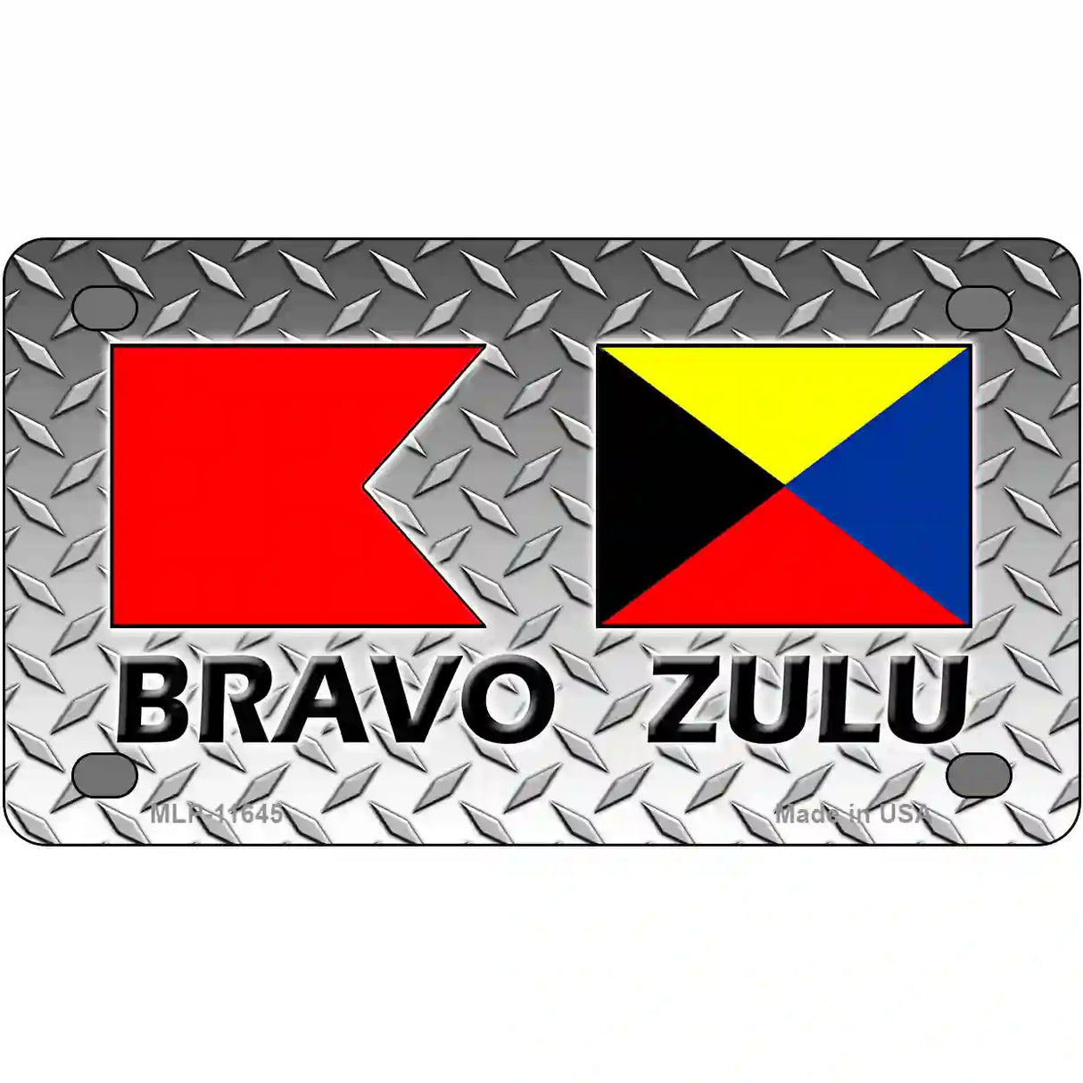 Bravo Zulu Novelty License Plate 4" x 2.2" (MLP)