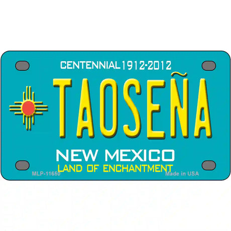 Taosena Teal New Mexico Novelty License Plate 4" x 2.2" (MLP)