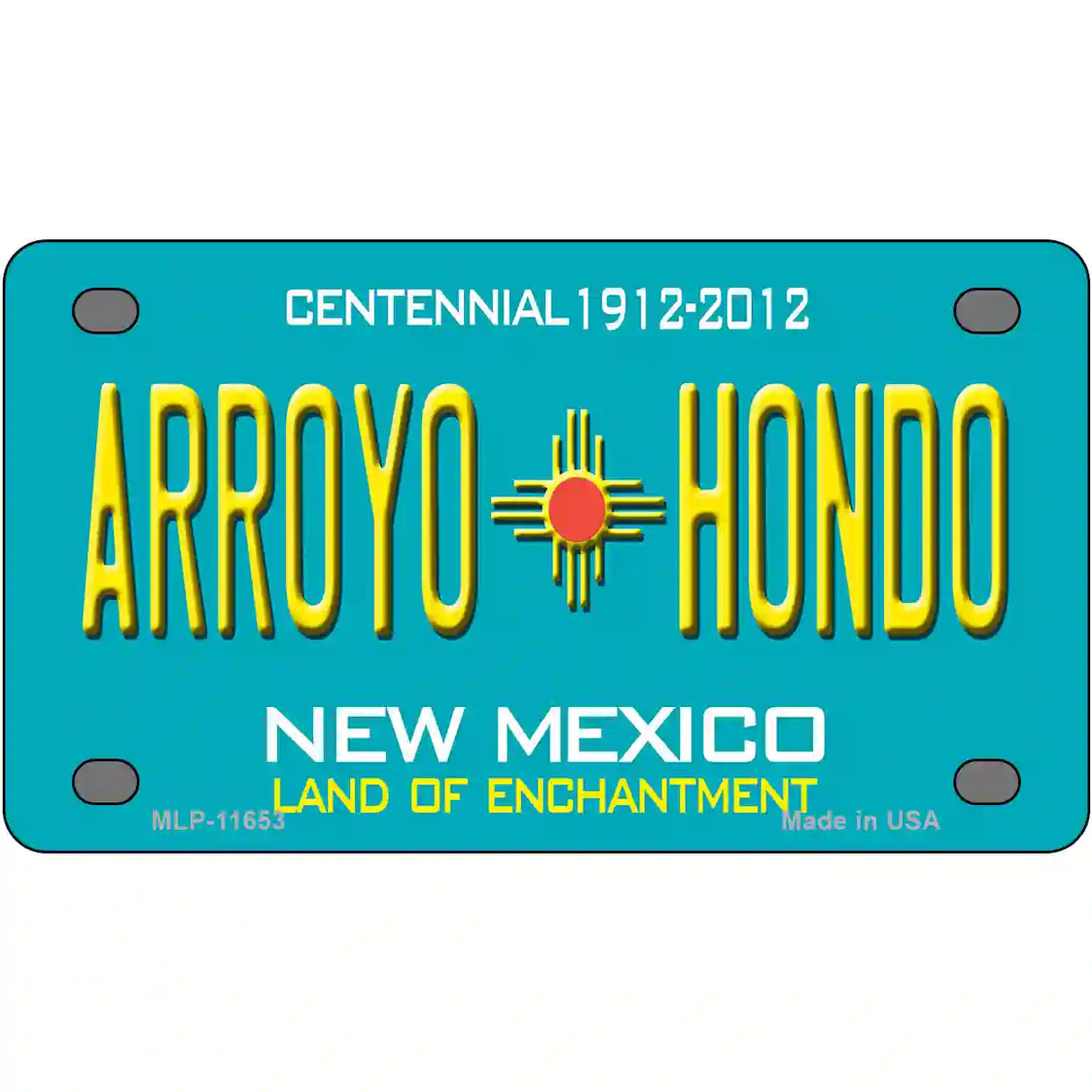 Arroyo Hondo Teal New Mexico Novelty License Plate 4" x 2.2" (MLP)