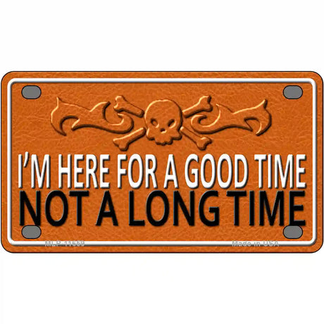 Here For A Good Time Novelty License Plate 4" x 2.2" (MLP)