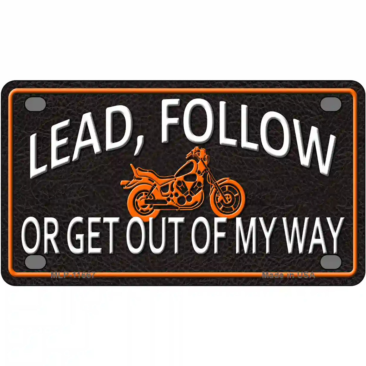 Lead Follow Novelty License Plate 4" x 2.2" (MLP)