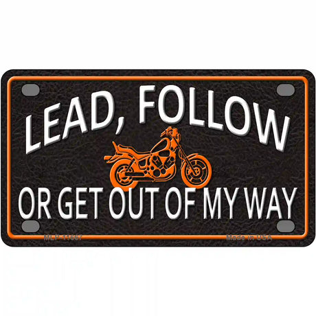 Lead Follow Novelty License Plate 4" x 2.2" (MLP)