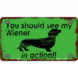 Wiener In Action Novelty License Plate 4" x 2.2" (MLP)