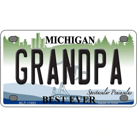 Grandpa Michigan Novelty License Plate 4" x 2.2" (MLP)