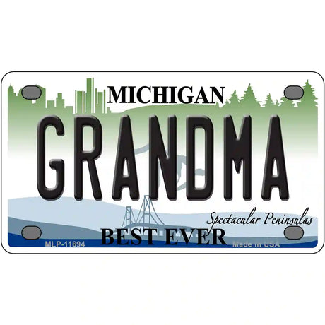 Grandma Michigan Novelty License Plate 4" x 2.2" (MLP)