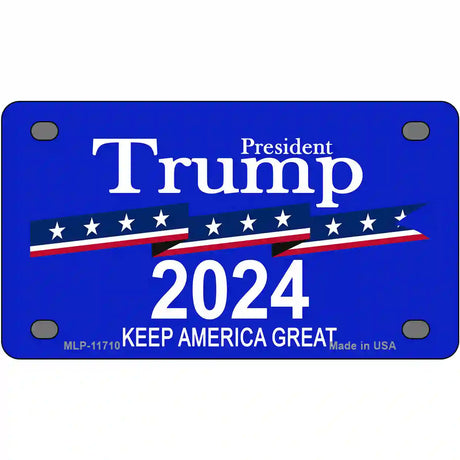 President Trump 2024 Novelty Metal License Plate 4" x 2.2" (MLP)