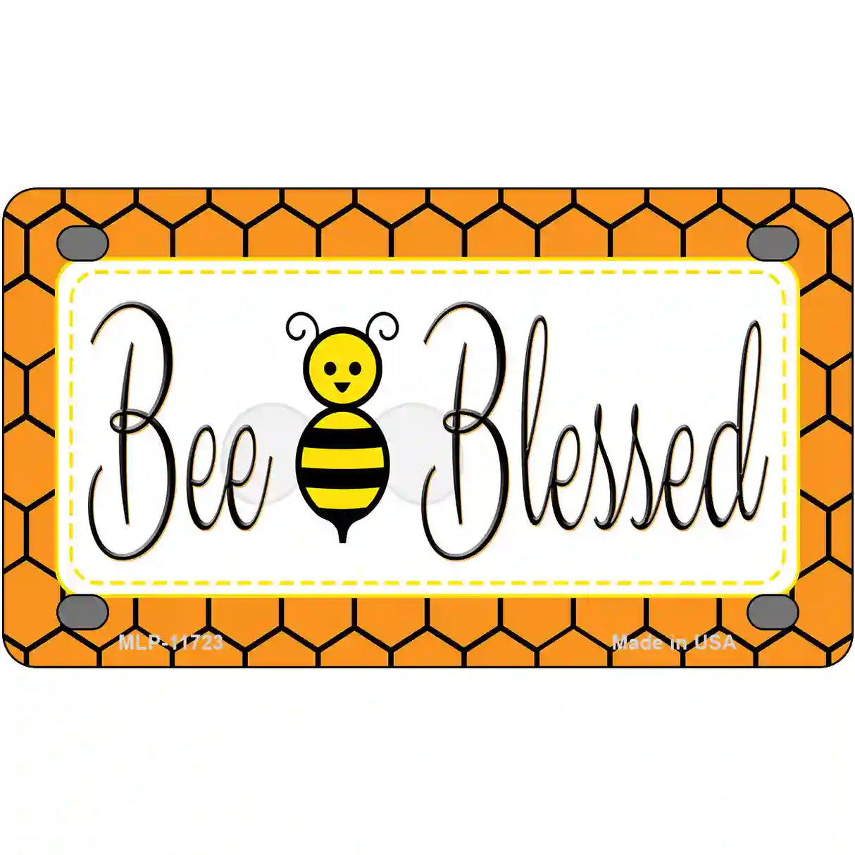 Bee Blessed Simple Novelty License Plate 4" x 2.2" (MLP)