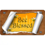 Bee Blessed Scroll Novelty License Plate 4" x 2.2" (MLP)