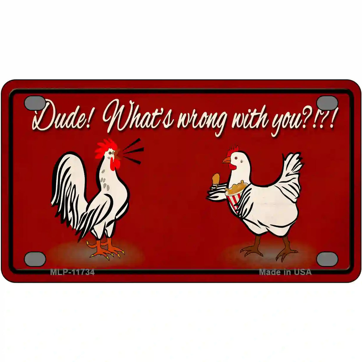 Dude Whats Wrong With You Novelty License Plate 4" x 2.2" (MLP)