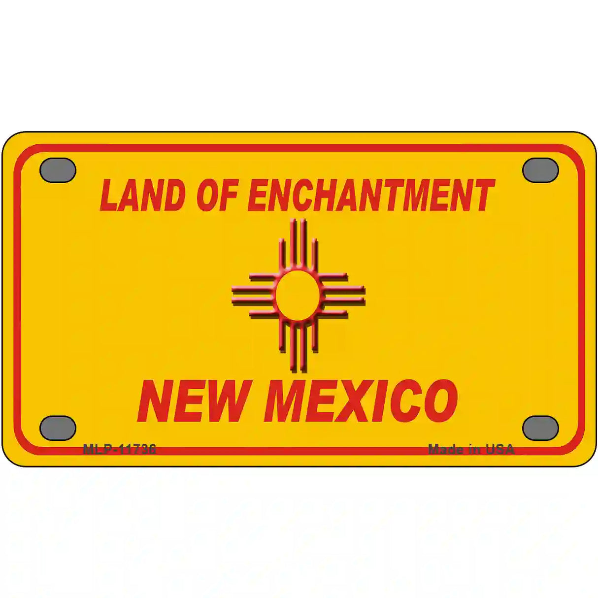 New Mexico Blank Yellow State License Plate 4" x 2.2" (MLP)