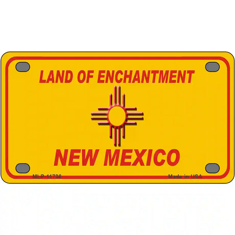 New Mexico Blank Yellow State License Plate 4" x 2.2" (MLP)