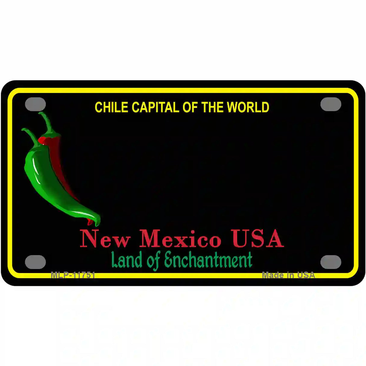 New Mexico Blank Black State License Plate 4" x 2.2" (MLP)