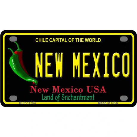 New Mexico Black State License Plate 4" x 2.2" (MLP)