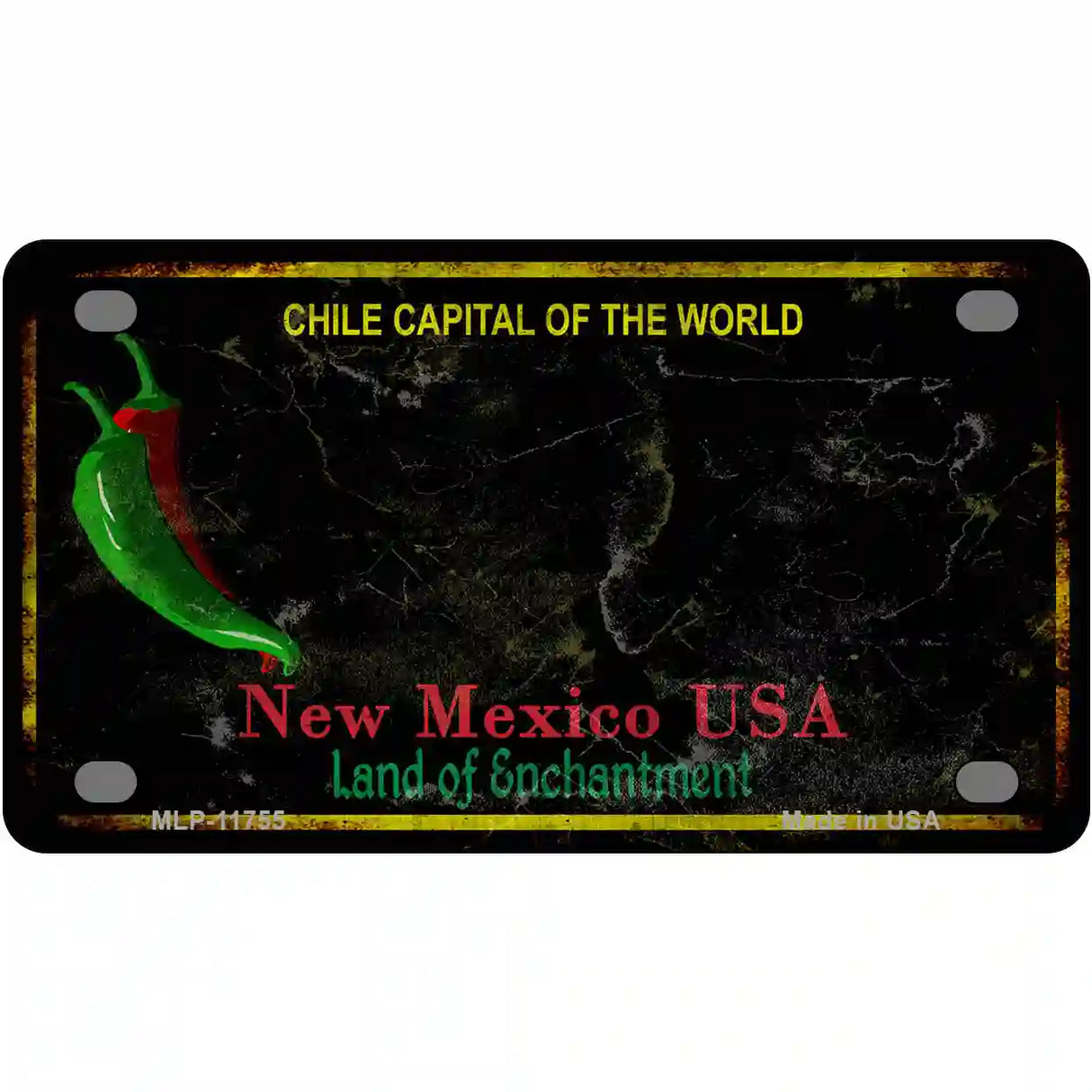 New Mexico Black Blank Rusty State License Plate 4" x 2.2" (MLP)