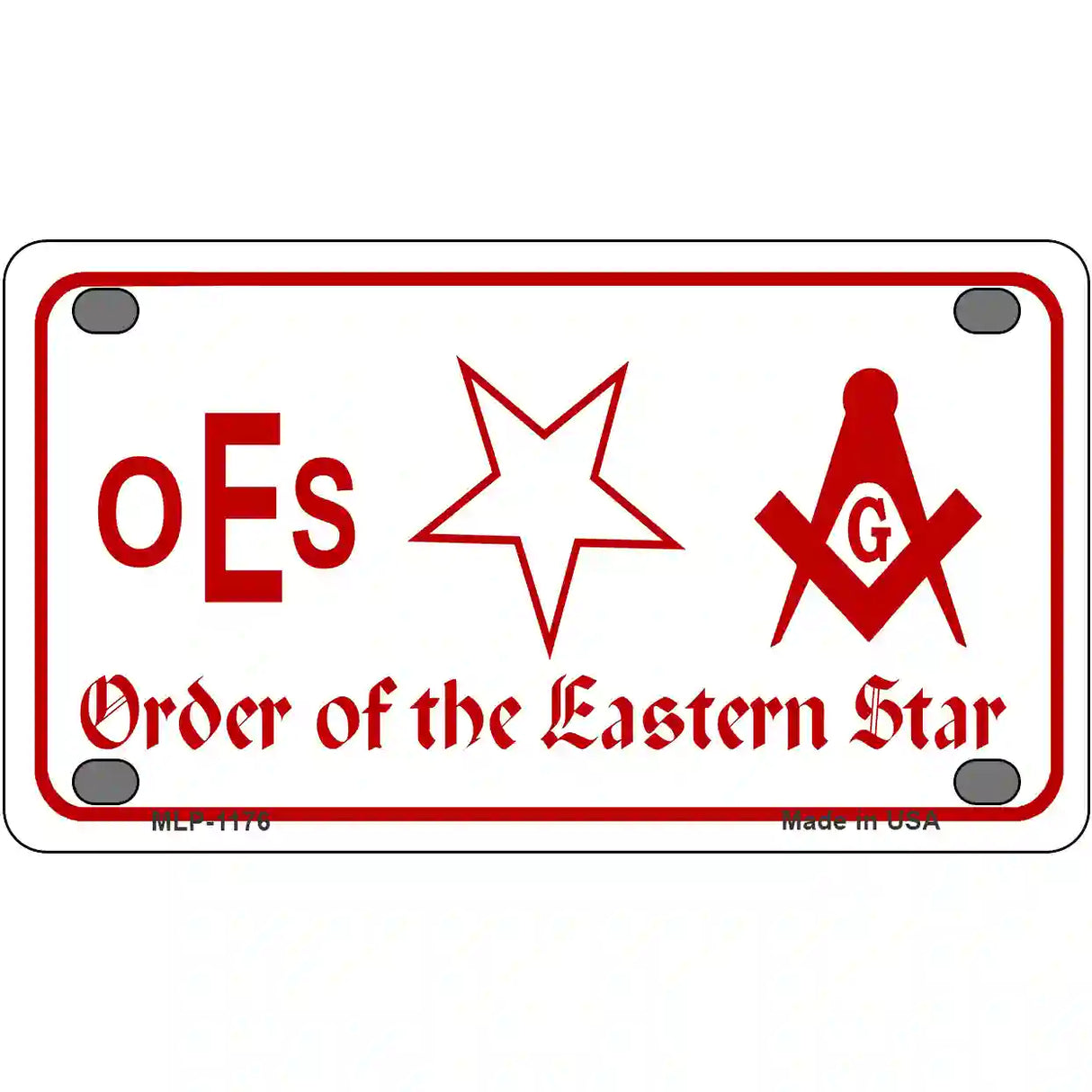 Order Of The Eastern Star Novelty Metal License Plate 4" x 2.2" (MLP)